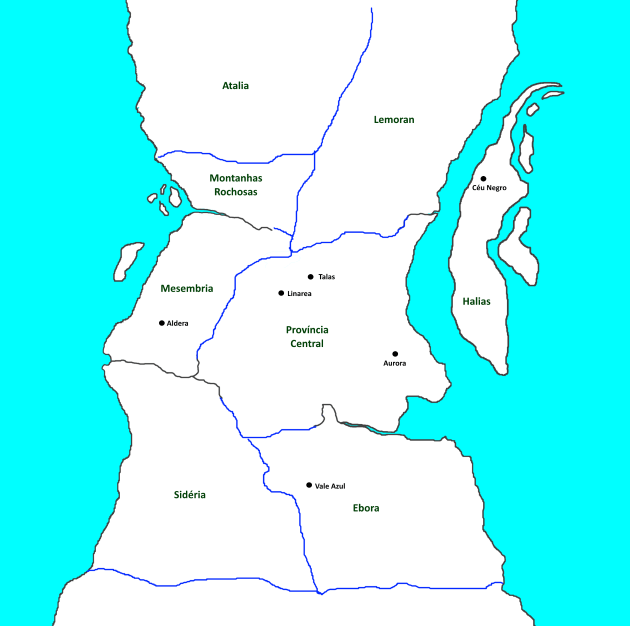 Mapa - Continente, províncias e cidades